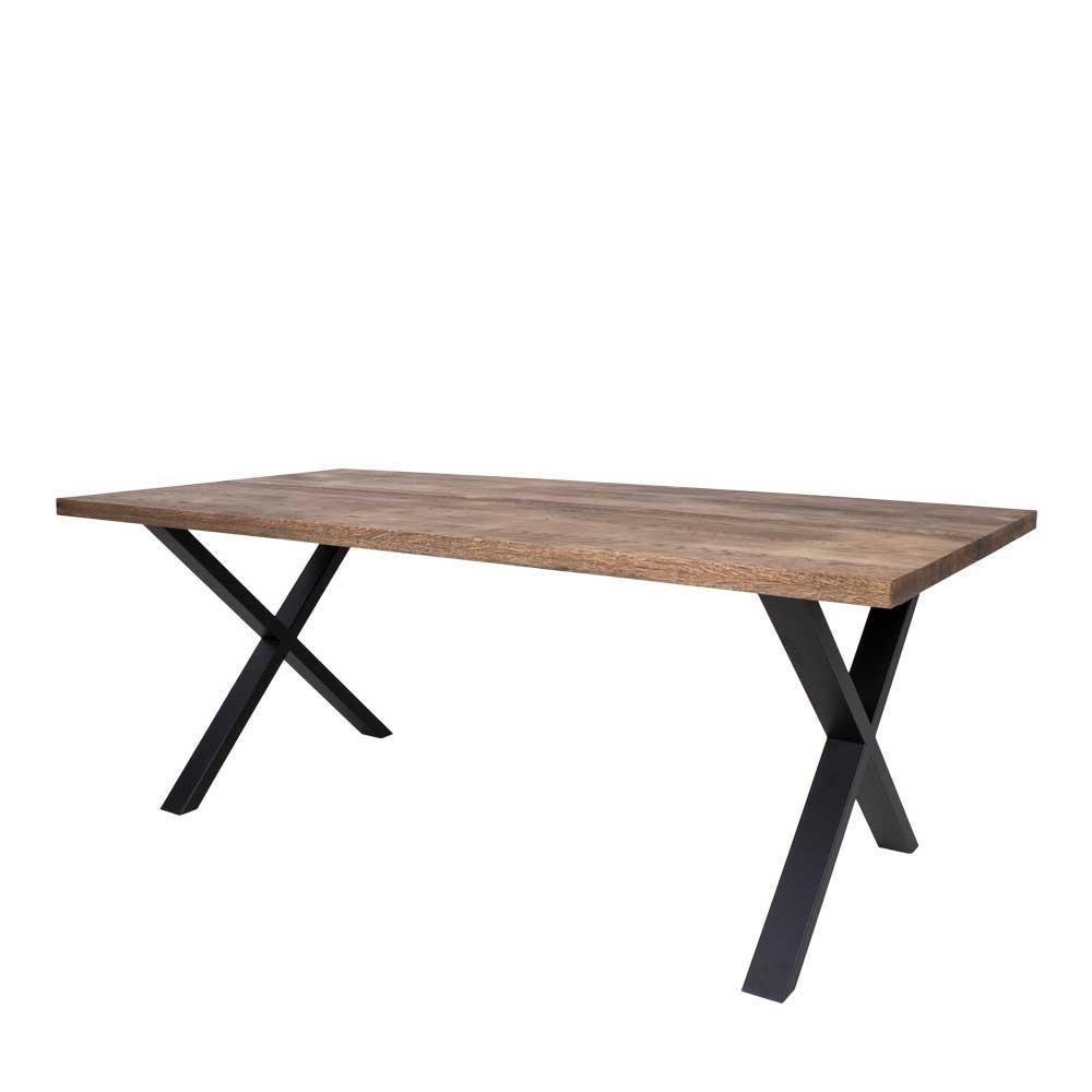 Set Loft X-Fuß Tisch & Tischsessel - Ghaz (siebenteilig)