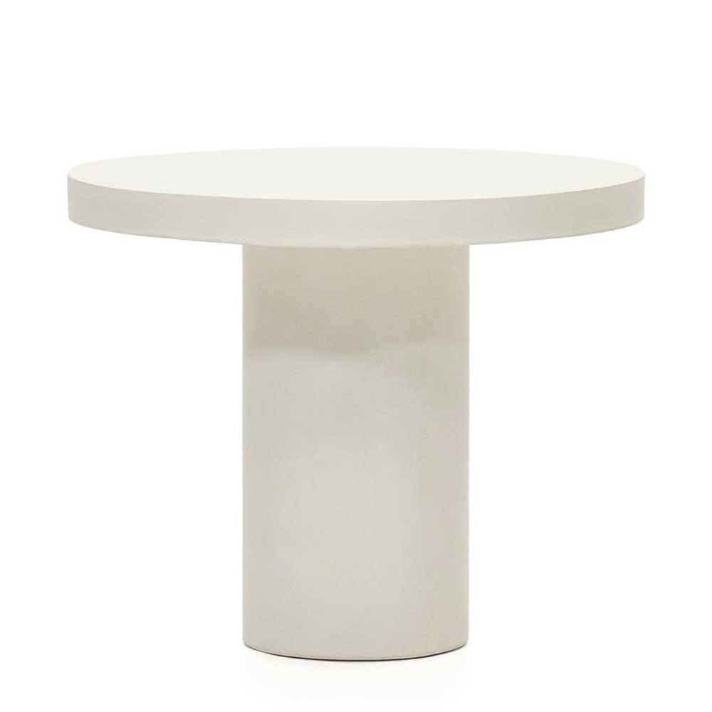 Runder Tisch aus Faserzement in Weiß - Stonya