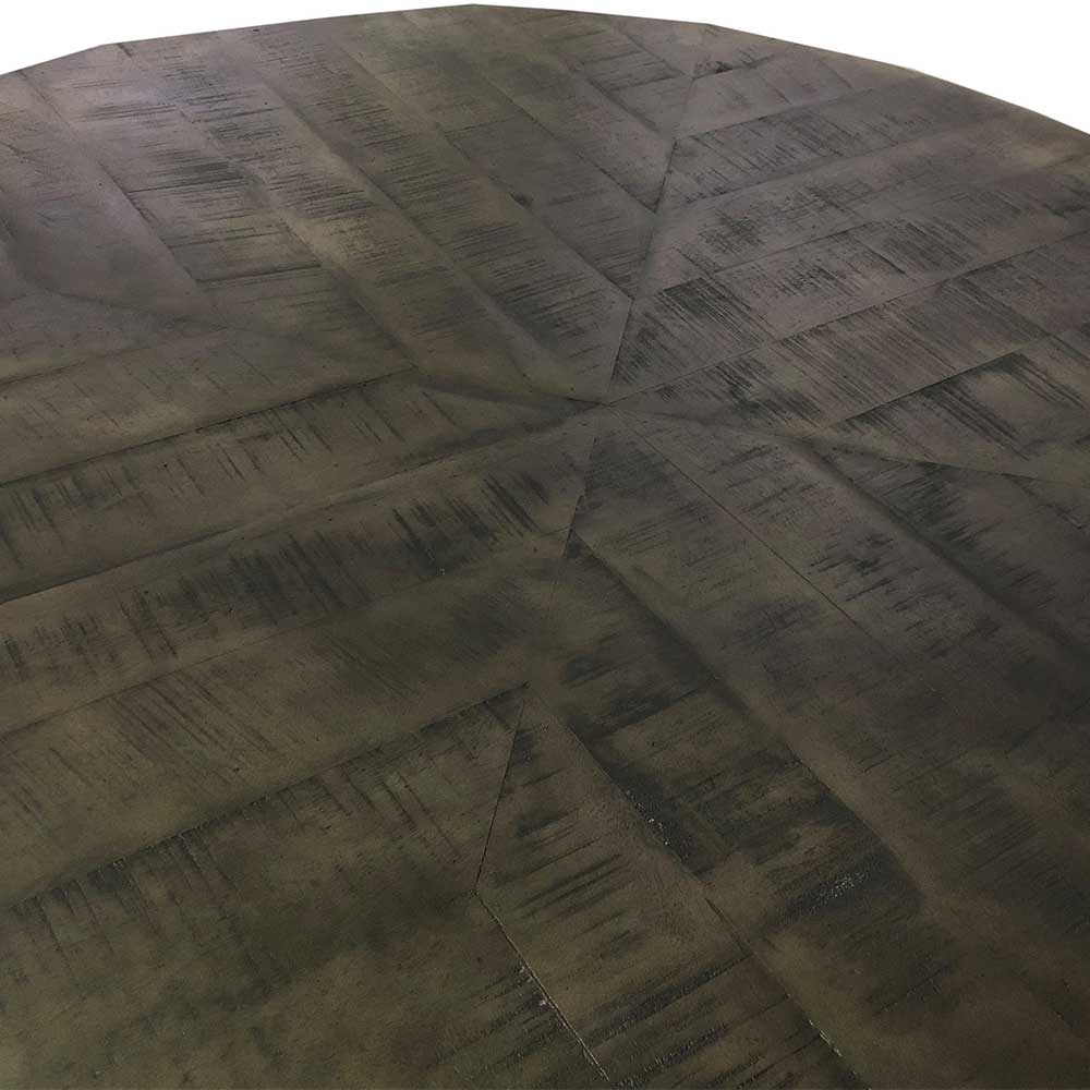 120cm runder Holz Esstisch in Grey Wash - Nicoletta