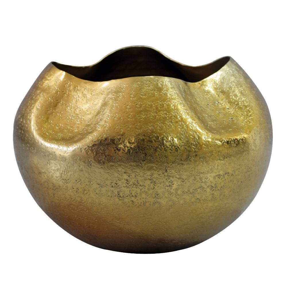 Aluminium-Kugelvase in Goldfarben - Kulstrado