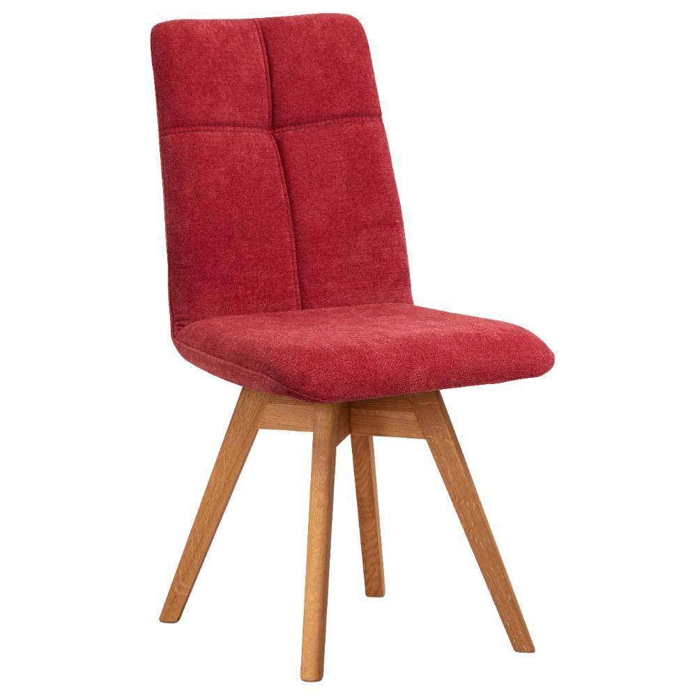 Esstisch-Drehstühle in Rot Flockstoff - Ernestyn (2er Set)