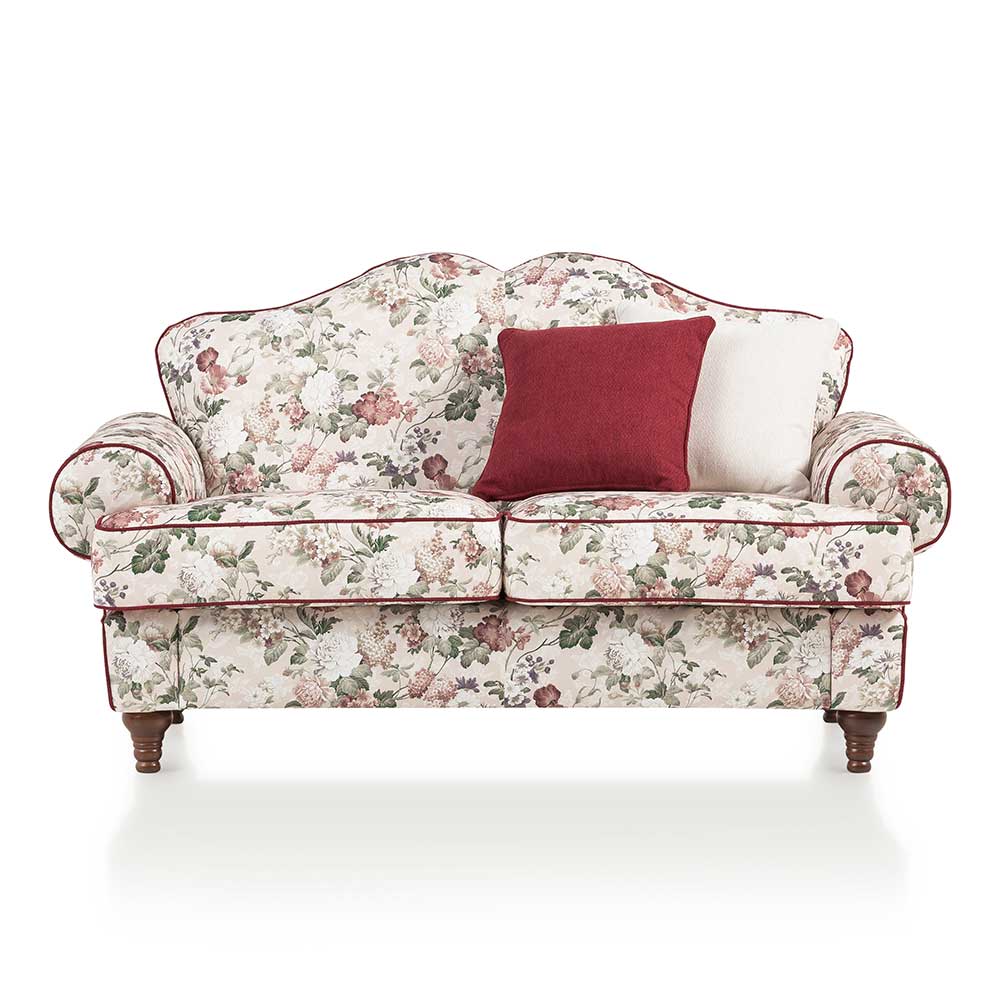 Landhaus Zweisitzer Couch mit Blumen - Baonga