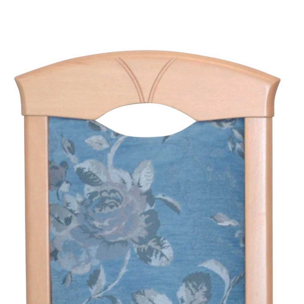 Küchenstühle in Blau mit Blumen - Marca (2er Set)