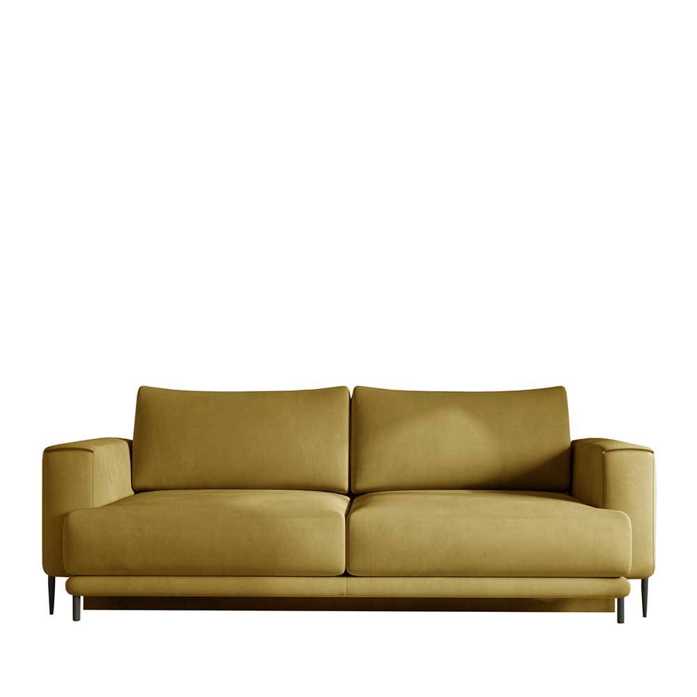 Schlafcouch aus Velours in Senfgelb - Lurymav
