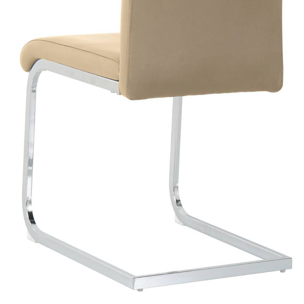 Kunstleder Freischwinger in Taupe - Fahima (2er Set)