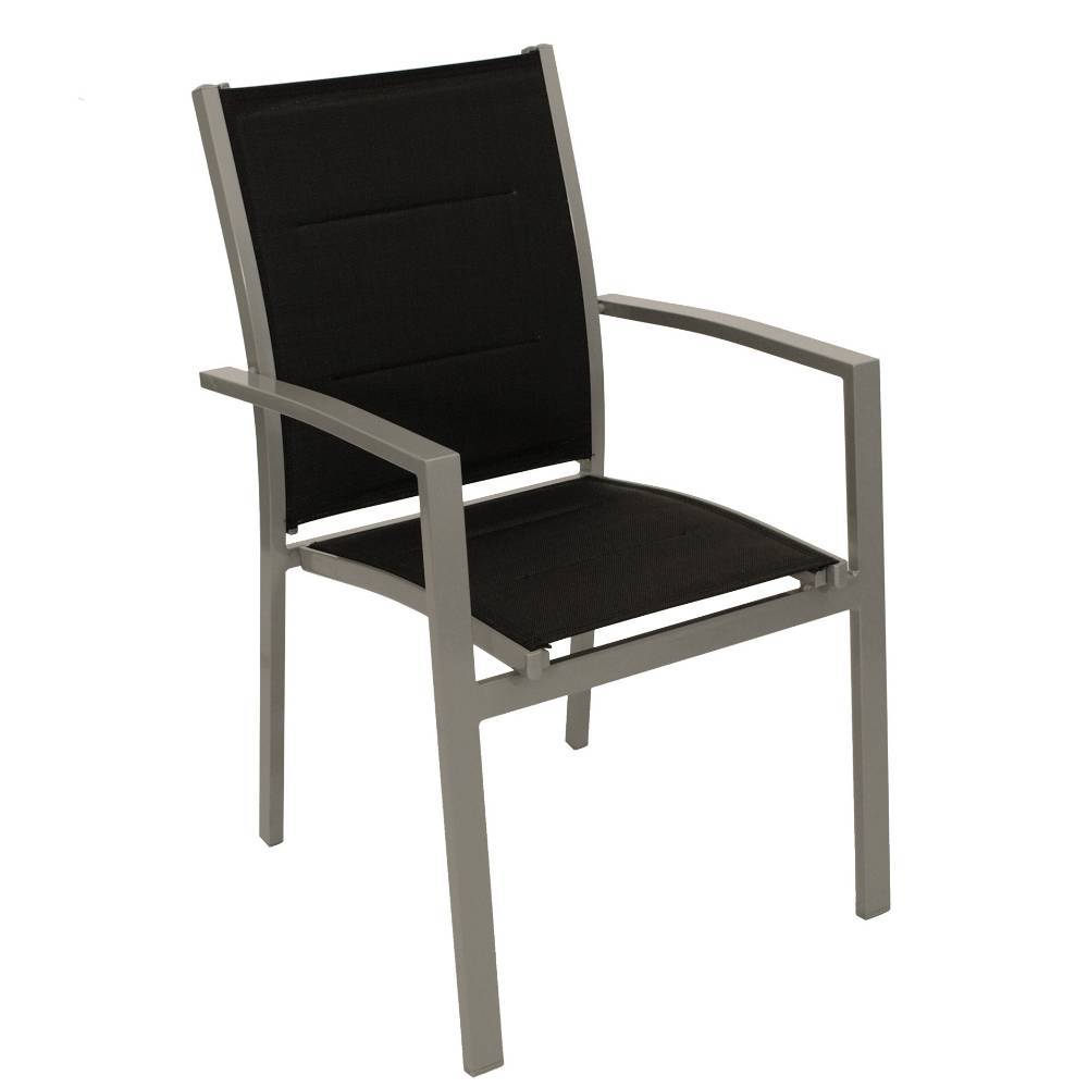 Outdoorstühle in Schwarz und Silbergrau - Baltymore (6er Set)