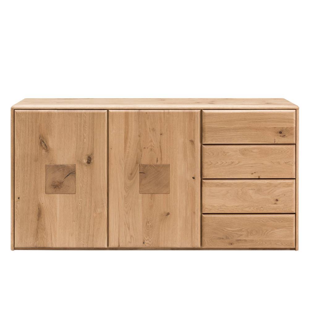 Massivholz-Sideboard aus Wildeiche mit zwei Türen und drei Schubladen für das Wohnzimmer – Aco