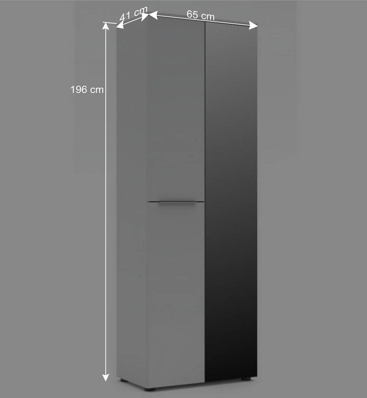 65cm breiter Garderobenschrank in Weiß - Romina