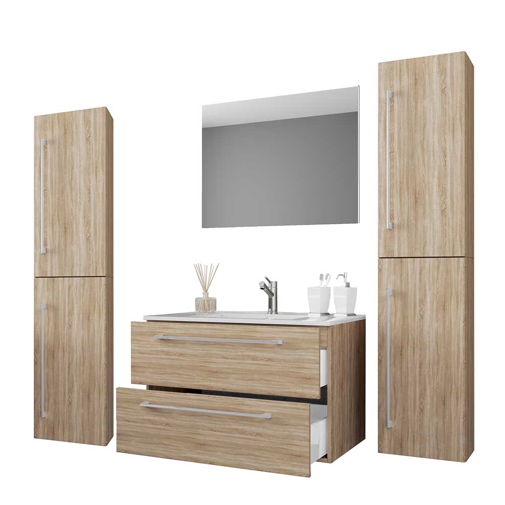 Modernes Badezimmer im Holzdekor - Caleena (vierteilig)