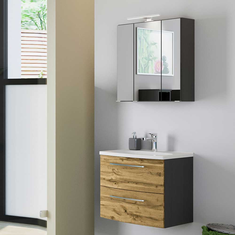 Waschkonsole & Spiegelschrank fürs Bad - Ohura (zweiteilig)