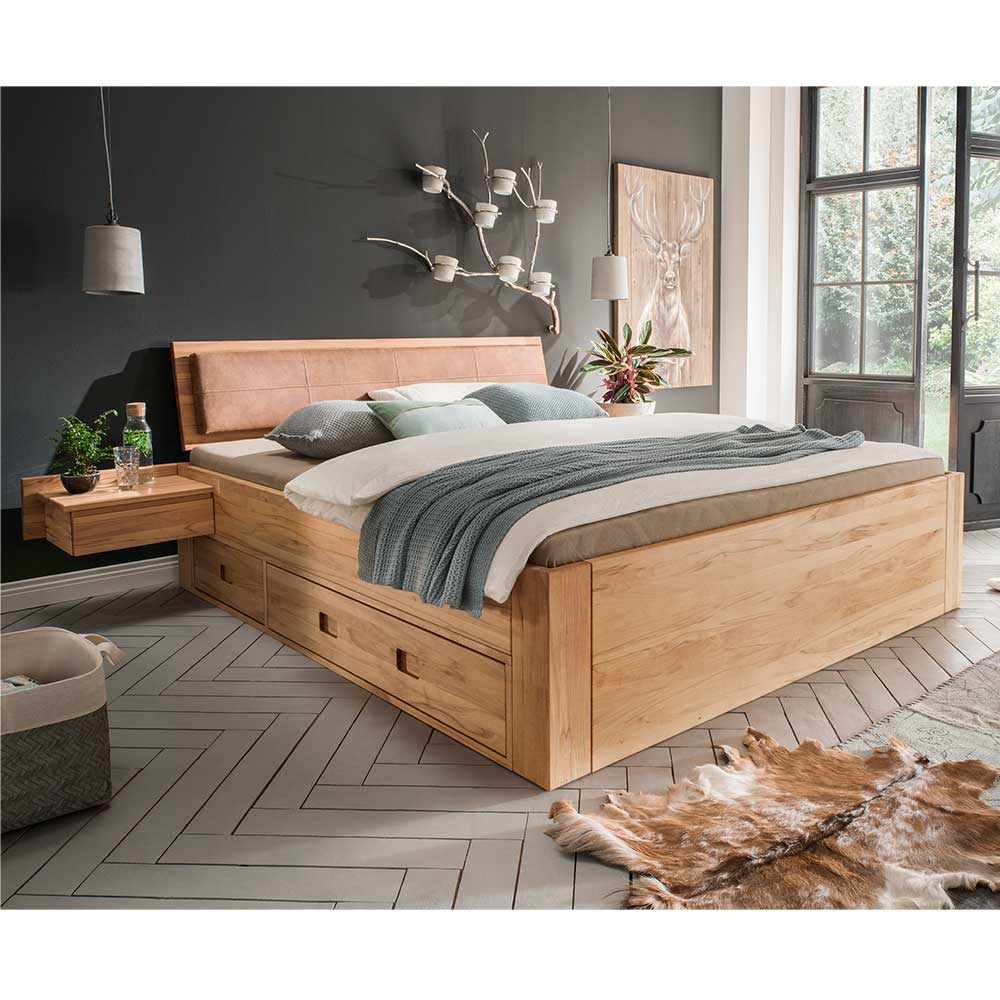 Schubkasten-Doppelbett aus Holz - Rudacia (dreiteilig)