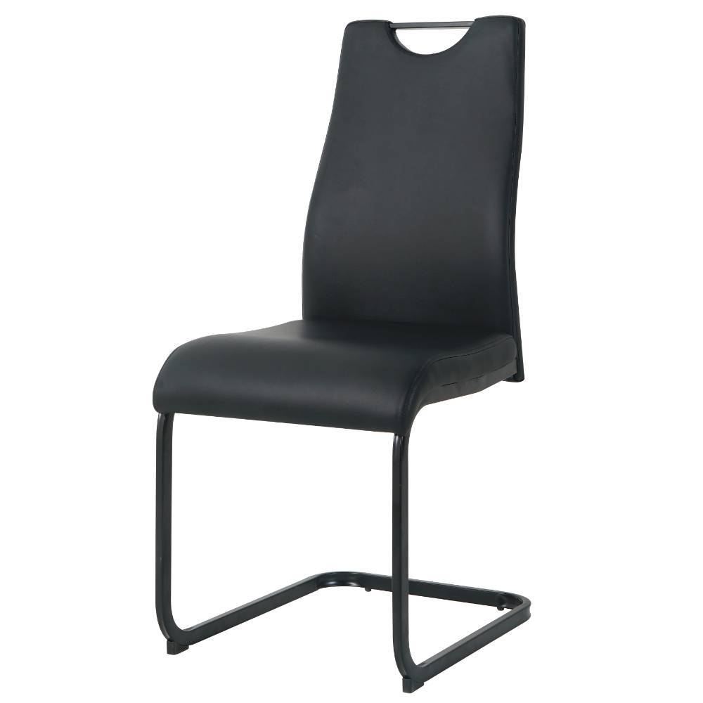 Kunstleder Schwingstuhl in Schwarz - Olia (2er Set)