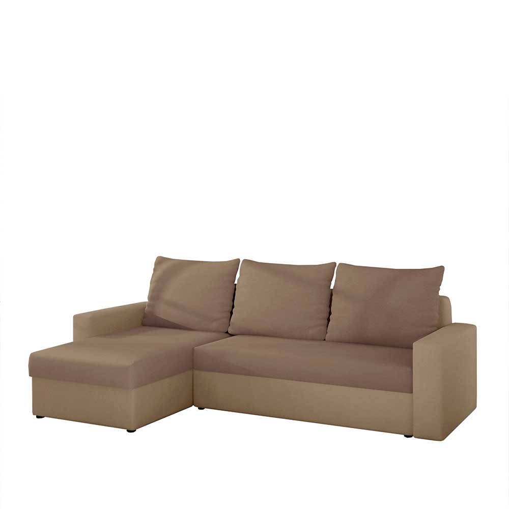 Funktionscouch in hellem und dunklem Beige - Negro