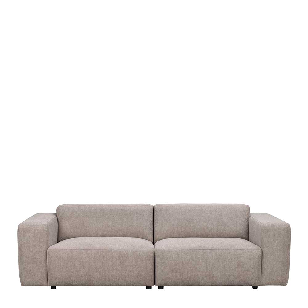 Dreier Sofa aus Webstoff in Beige - Adamantia