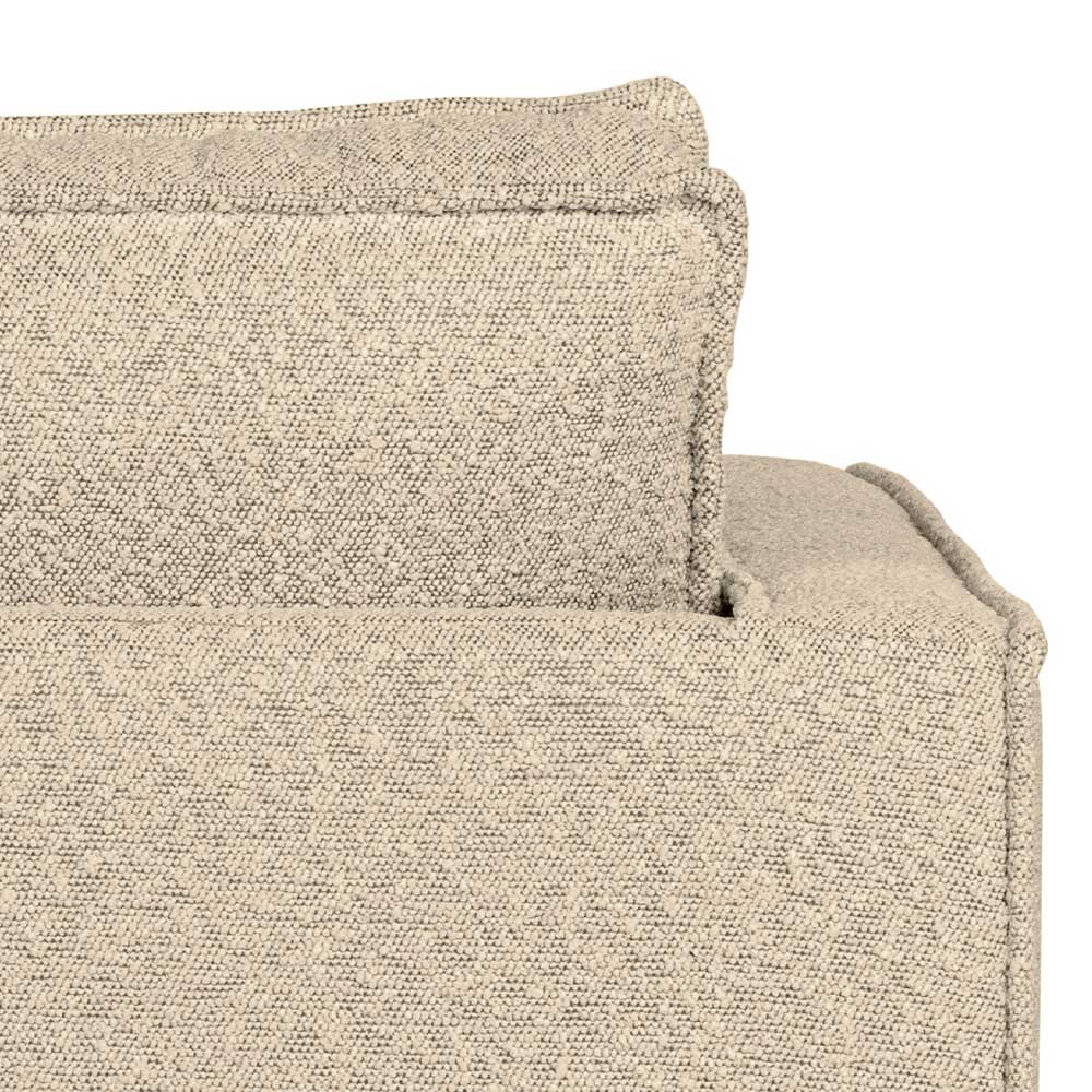 Kantiger Sessel aus Boucle in Beige - Glamoure