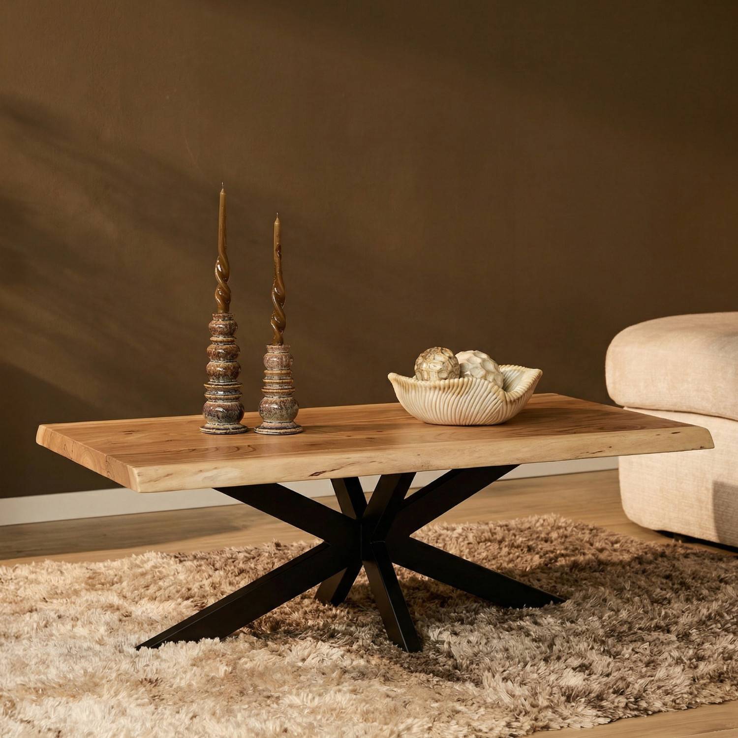 Mangoholz Sofatisch mit Naturkante - Cralega