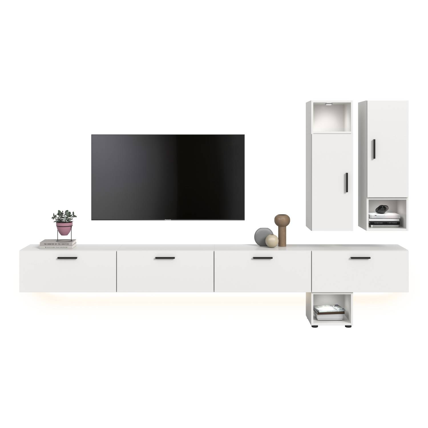 Fernsehwand als modularem System - Actionsa (vierteilig)