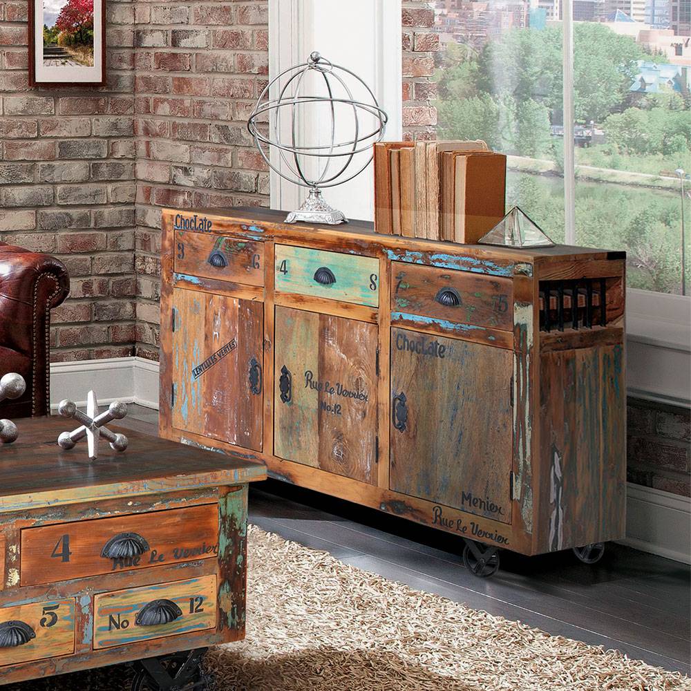Shabby Chic Sideboard aus Recyclingholz - Vatrima