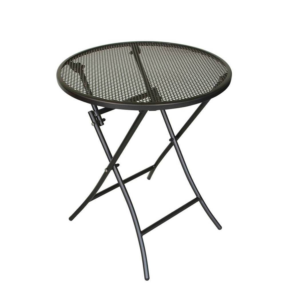 Runder Streckmetall-Gartentisch in Grau - Salut