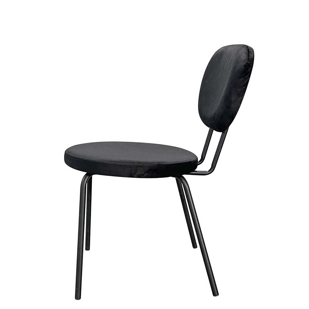 Samt Polsterstühle in Schwarz - Siao (2er Set)