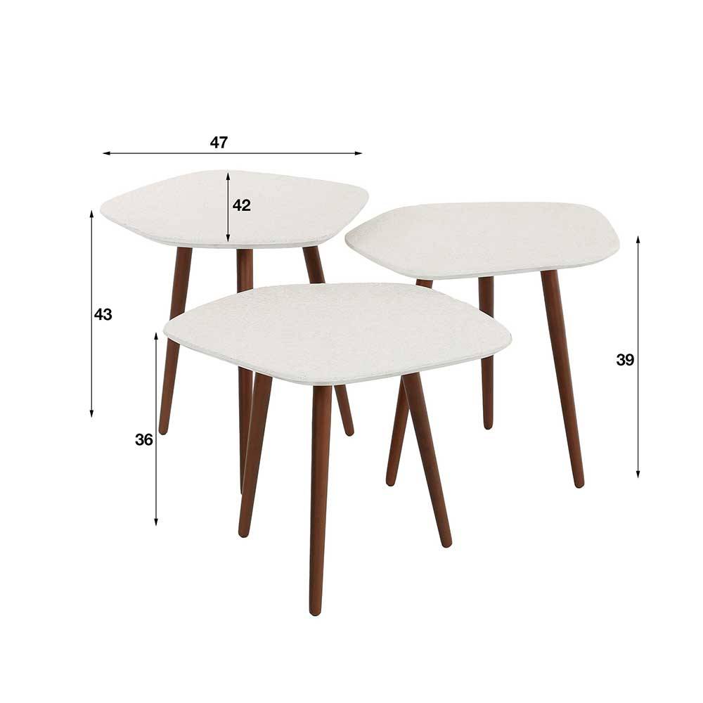Sofatisch Kombi aus Marmorkomposit - Percos (dreiteilig)