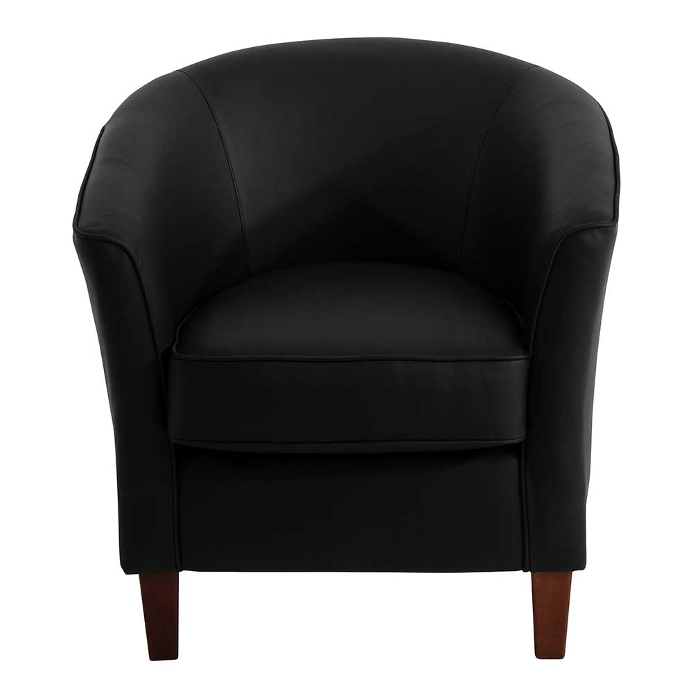 Schwarzer Sessel mit Lederbezug - Lombardy