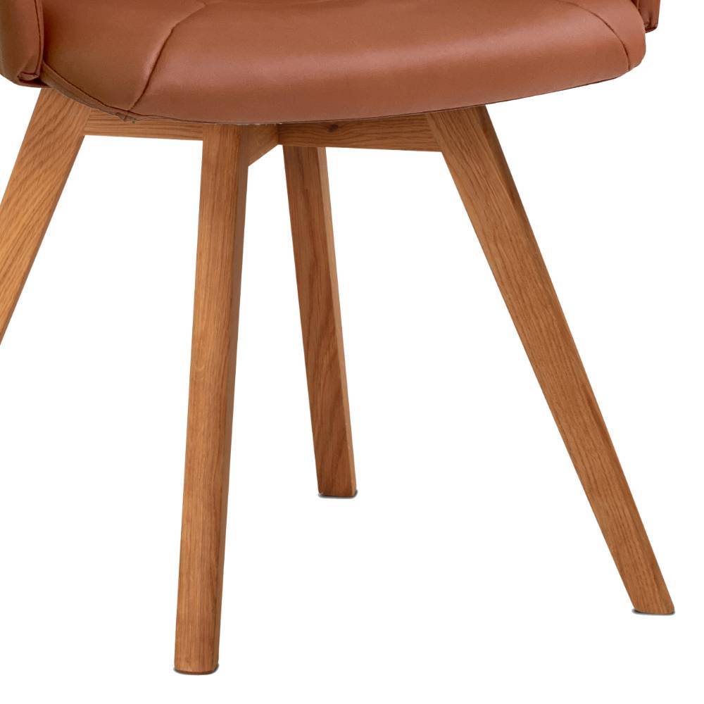 Design-Armlehnenstuhl in Cognac Braun - Poy