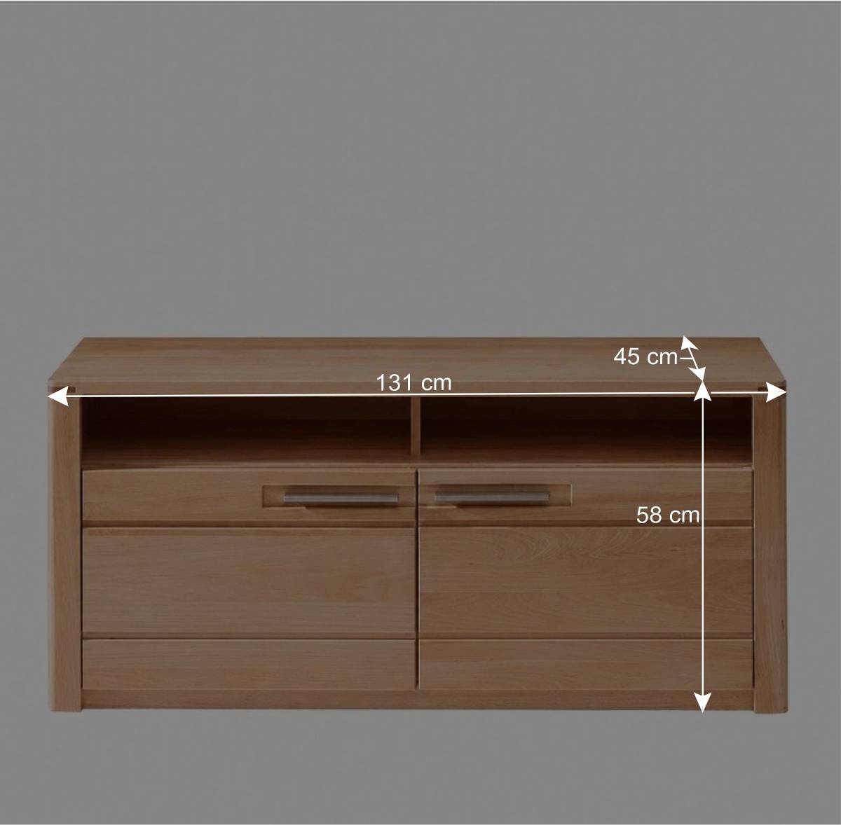 Kernbuche TV Board mit Metallgriffen - Amyonta
