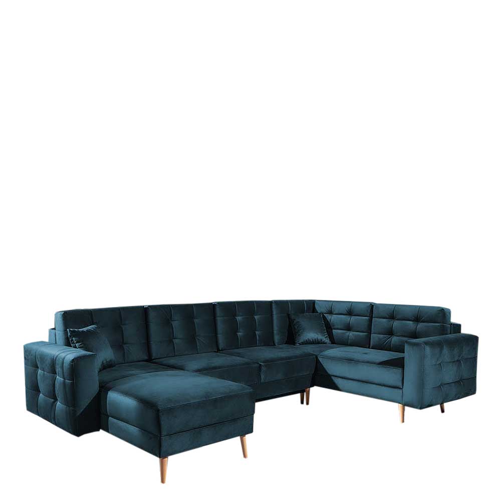 Viersitzer Wohnzimmer Schlafcouch in Dunkelblau - Mauritius