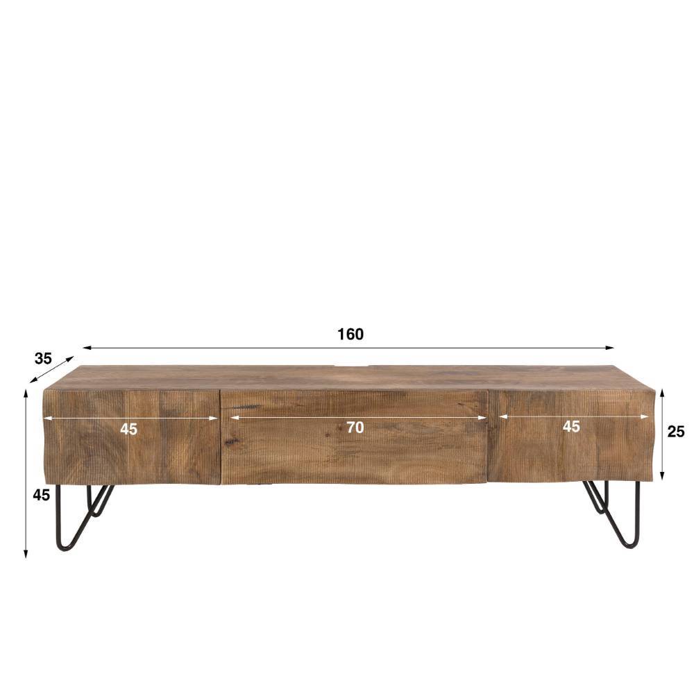 TV Lowboard aus Mangobaum Massivholz - Nencya