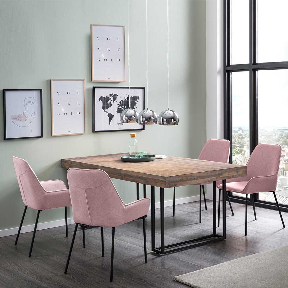 Moderner Tisch & Stühle in Rosa - Houstna (fünfteilig)
