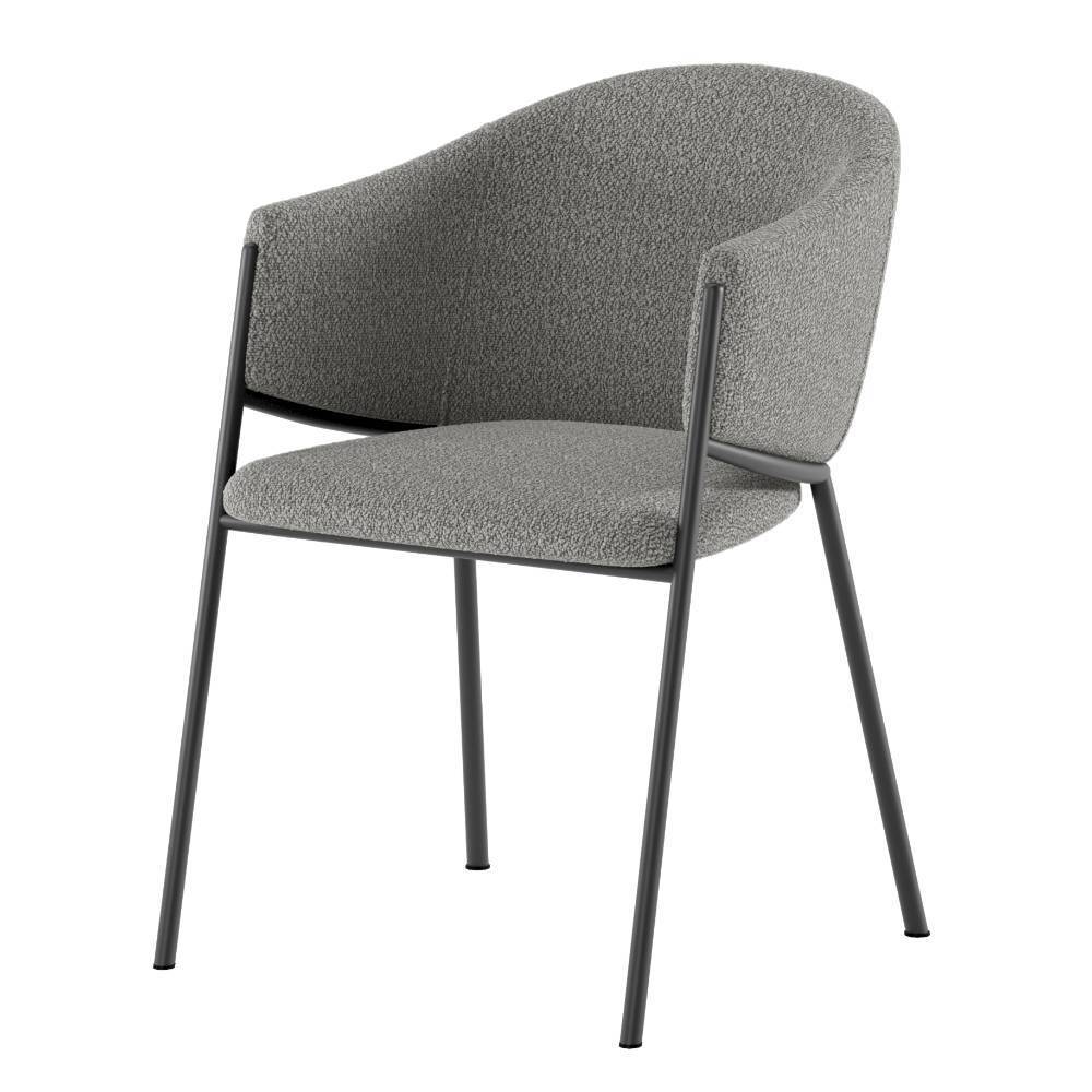 Tischsessel in Grau Boucle - Etura (2er Set)