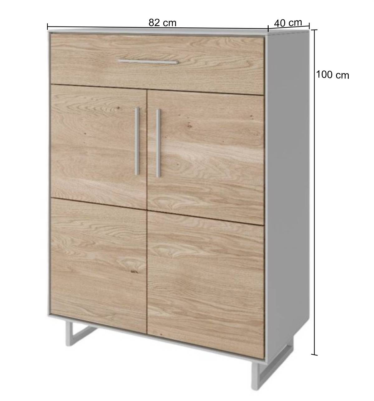 Vertiko in Eiche Bianco und Kreideweiß - Loca
