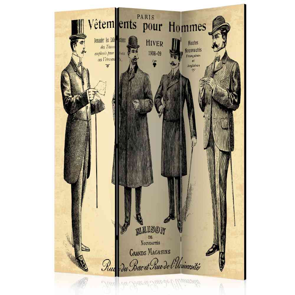 Ausgefallener Paravent Vintage Gentlemen - Tempura