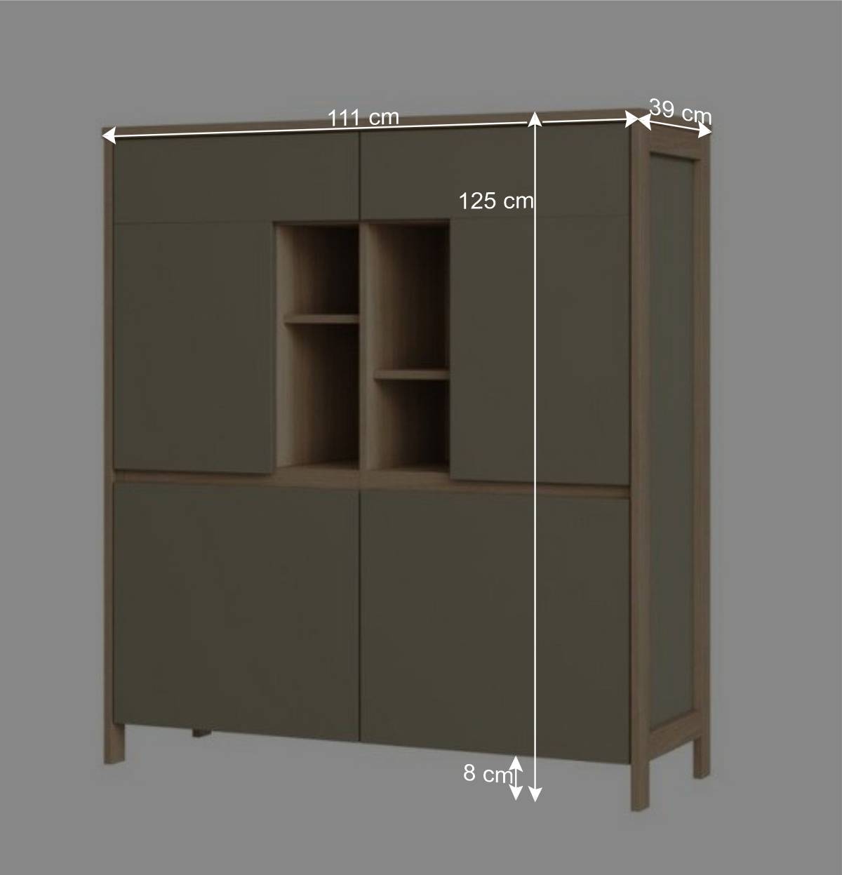 Highboard in Eukalyptus und Eiche Optik - Promo