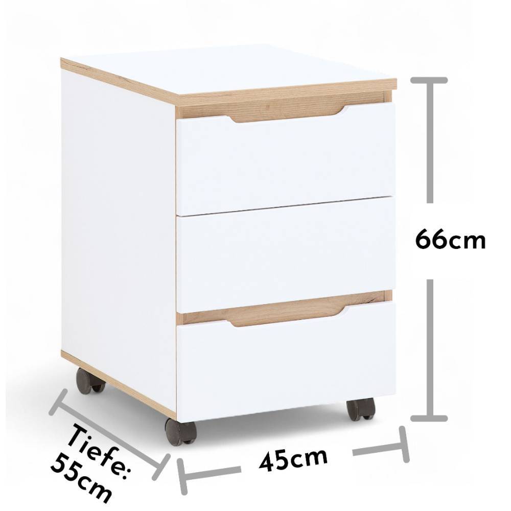 Schreibtisch-Rollcontainer mit drei Schubladen - Anesto