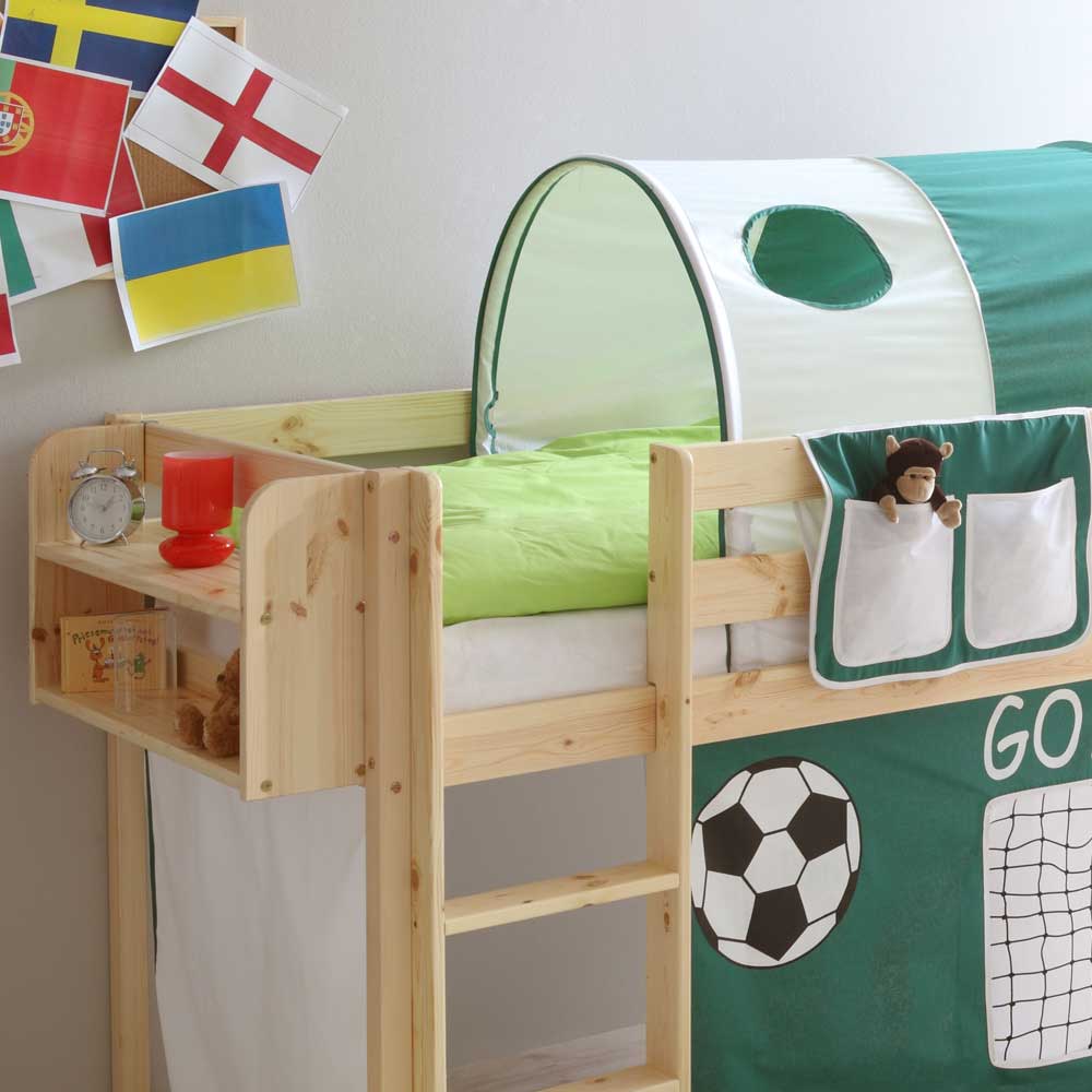 Halbhohes Kinderbett Tanidos im Fußball Design