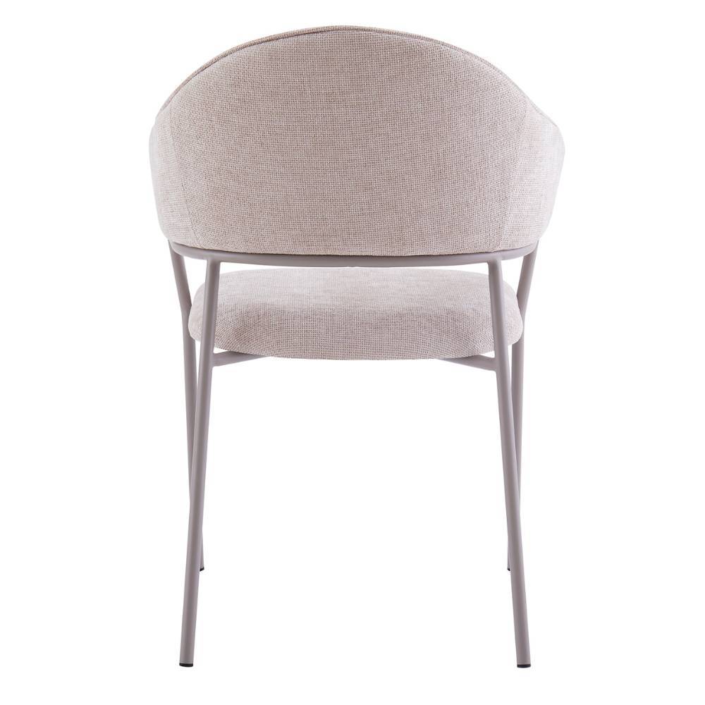 Esszimmerstuhl Rückansicht in Taupe, ergonomisch geformte Rückenlehne – Borgionsa (2er Set)