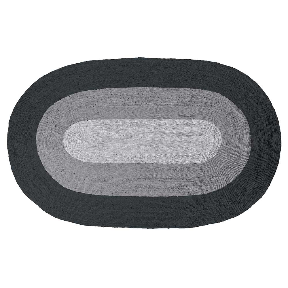 Ovaler Teppich in Schwarz Grau Hellgrau - Viradio