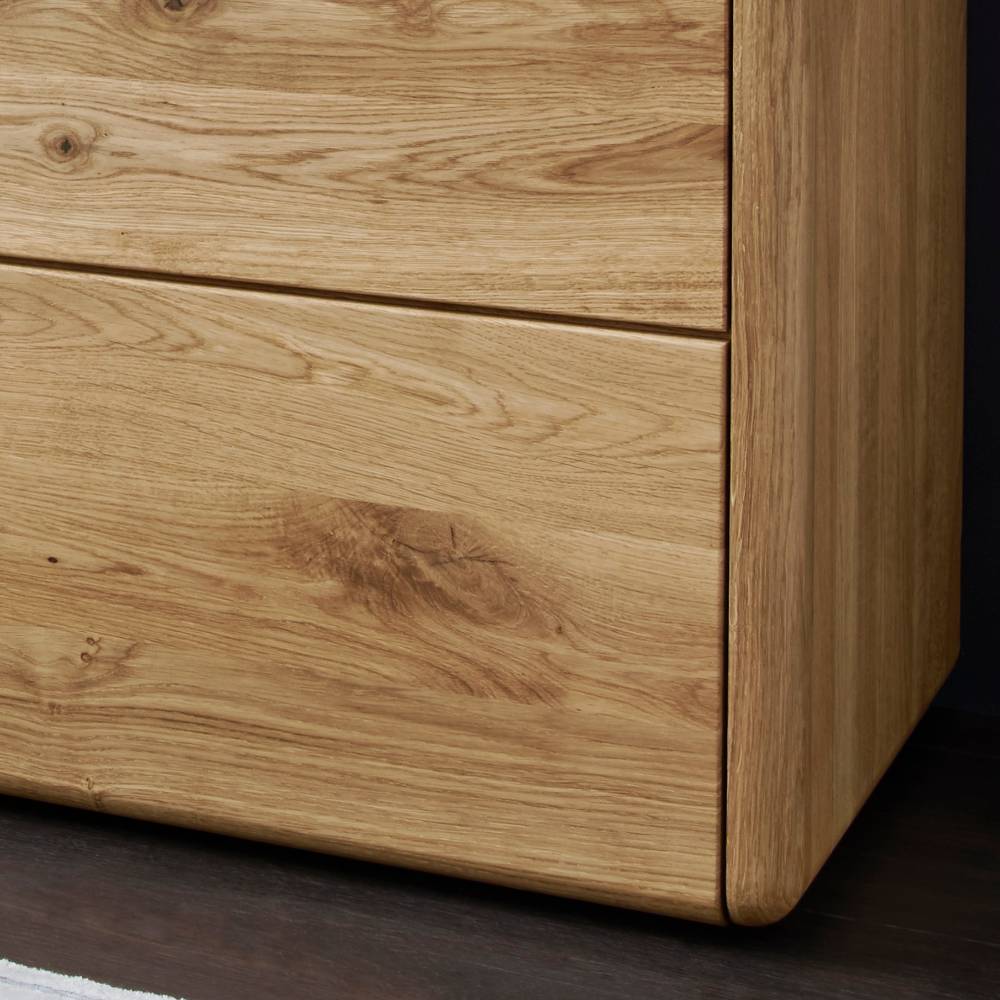 Kombi-Kommode aus Holz Wildeiche massiv - Isydro
