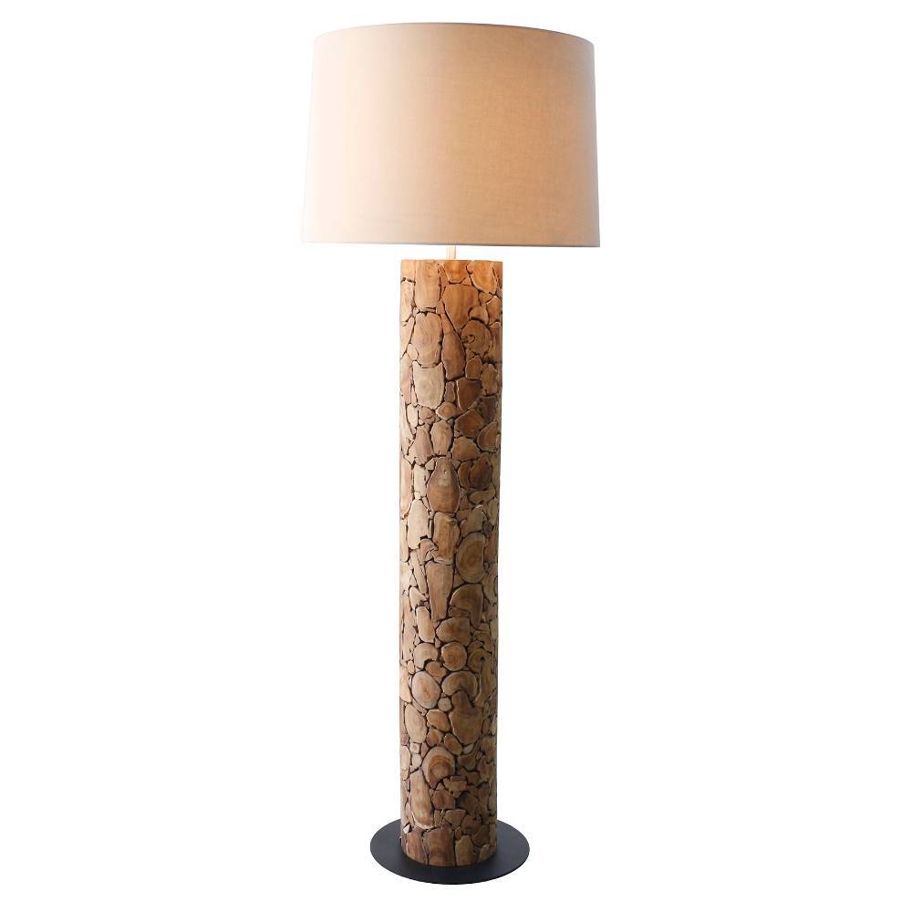Stehleuchte in Weiß und Holz Natur - Venus