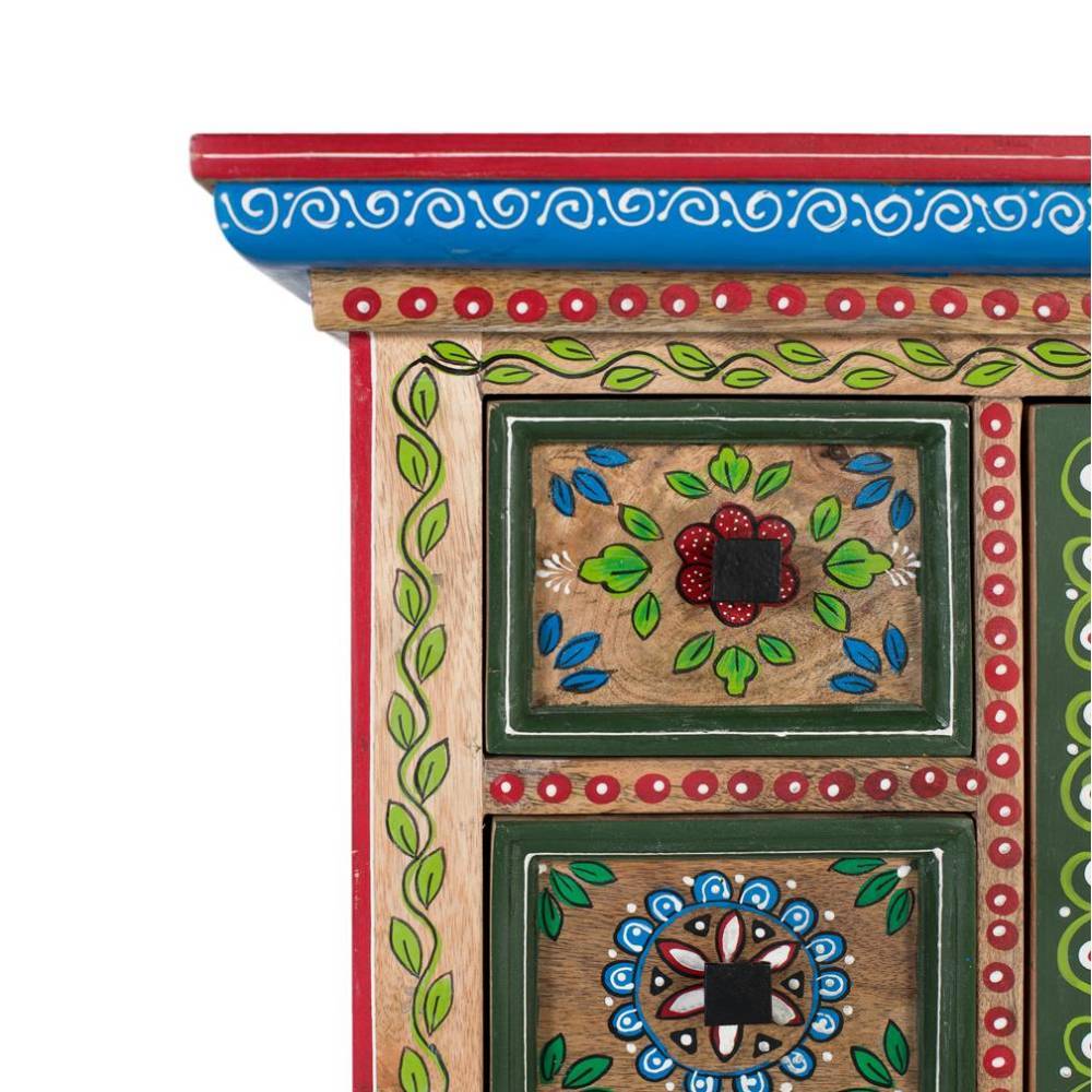 Bunte Kommode mit Blumen und Ranken - Uva