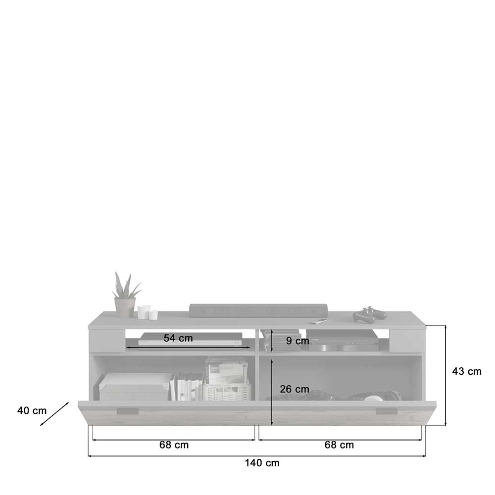 Designer Wohnwand Möbel 320 cm breit - Scarlett (dreiteilig)