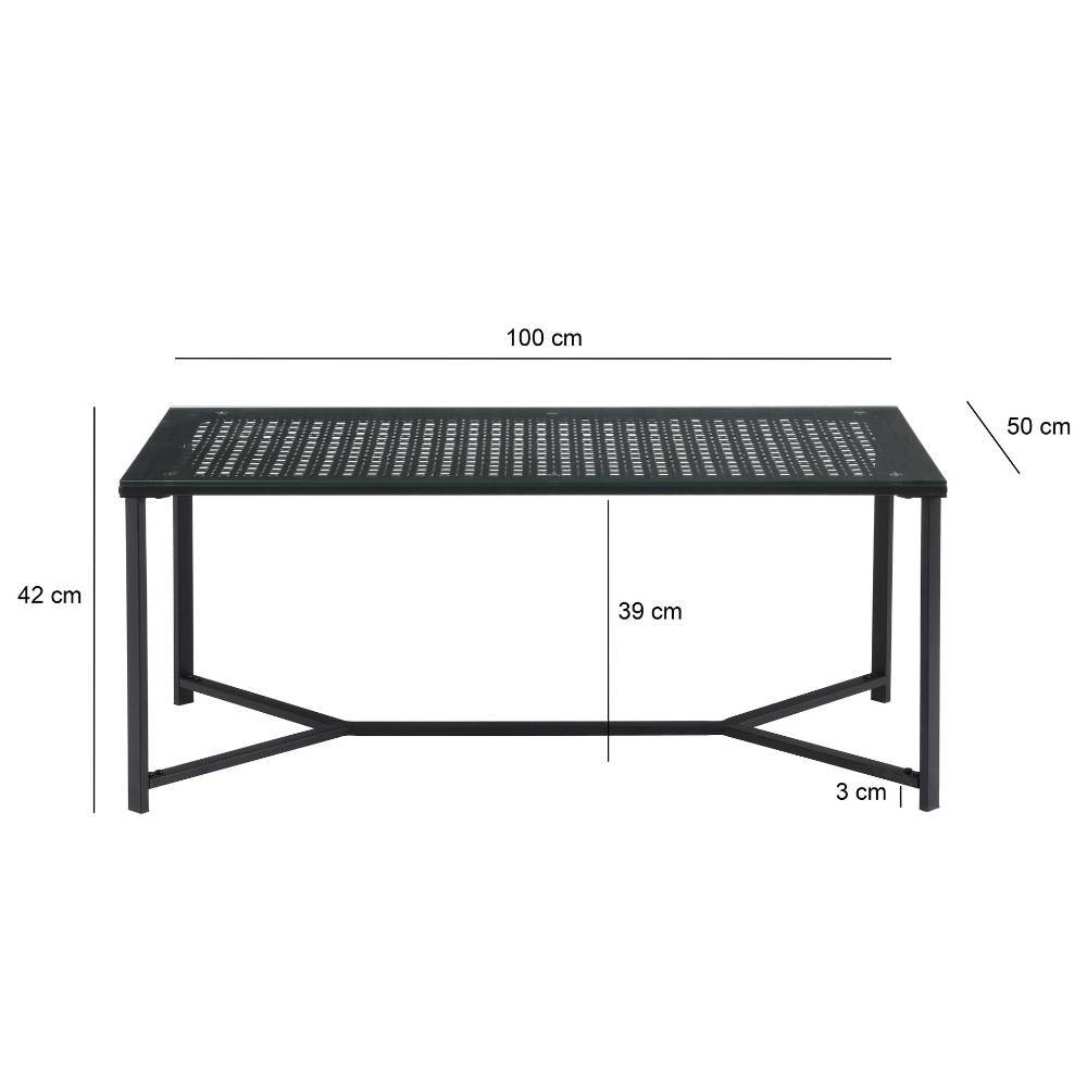 Wohnzimmer-Glastisch mit Metallgestell - Panfreda