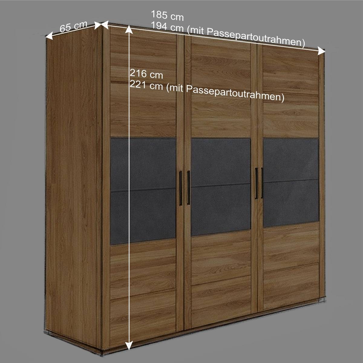 Massivholz Kleiderschrank mit drei Türen - Zaisan