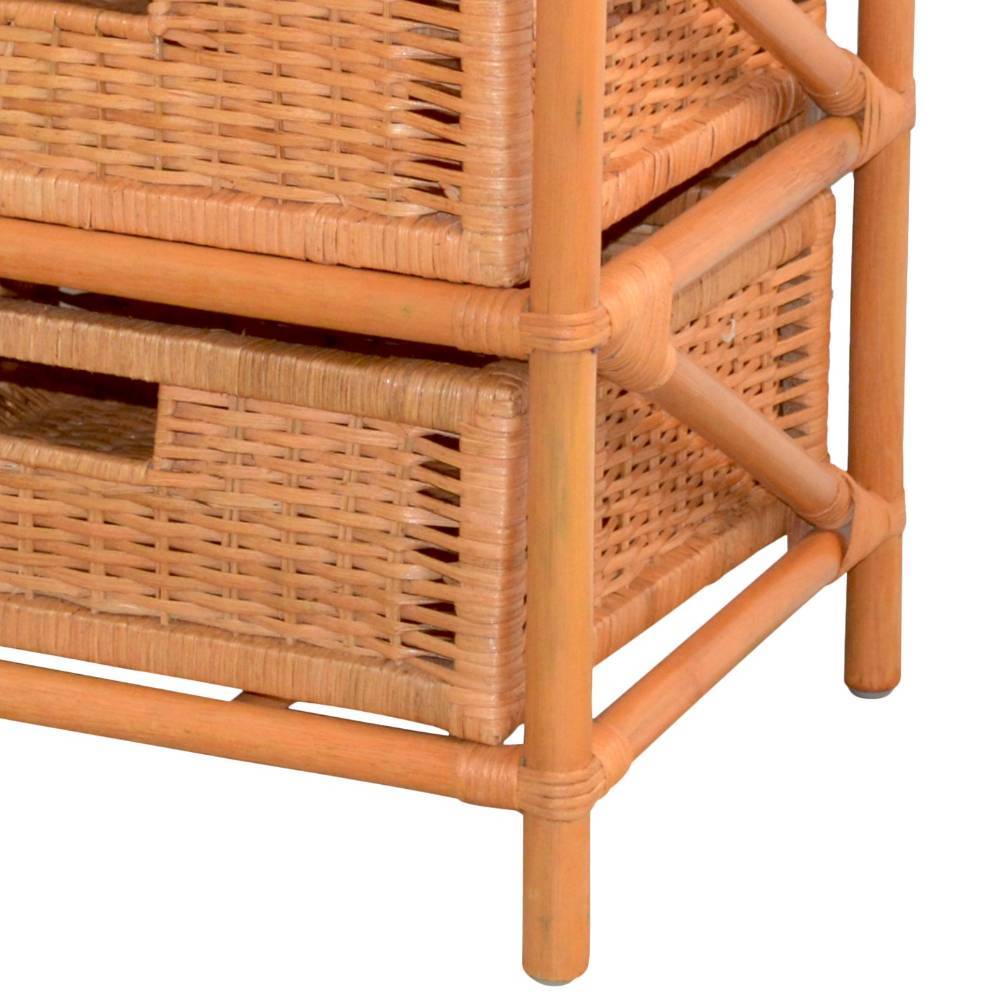 Boho Badezimmerkommode in Honigfarben aus Ratten - Justa