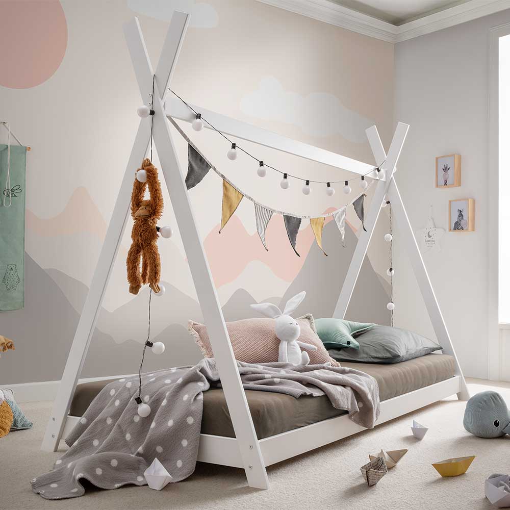 Kinderzimmer Bodenbett im Zelt Design - Polar