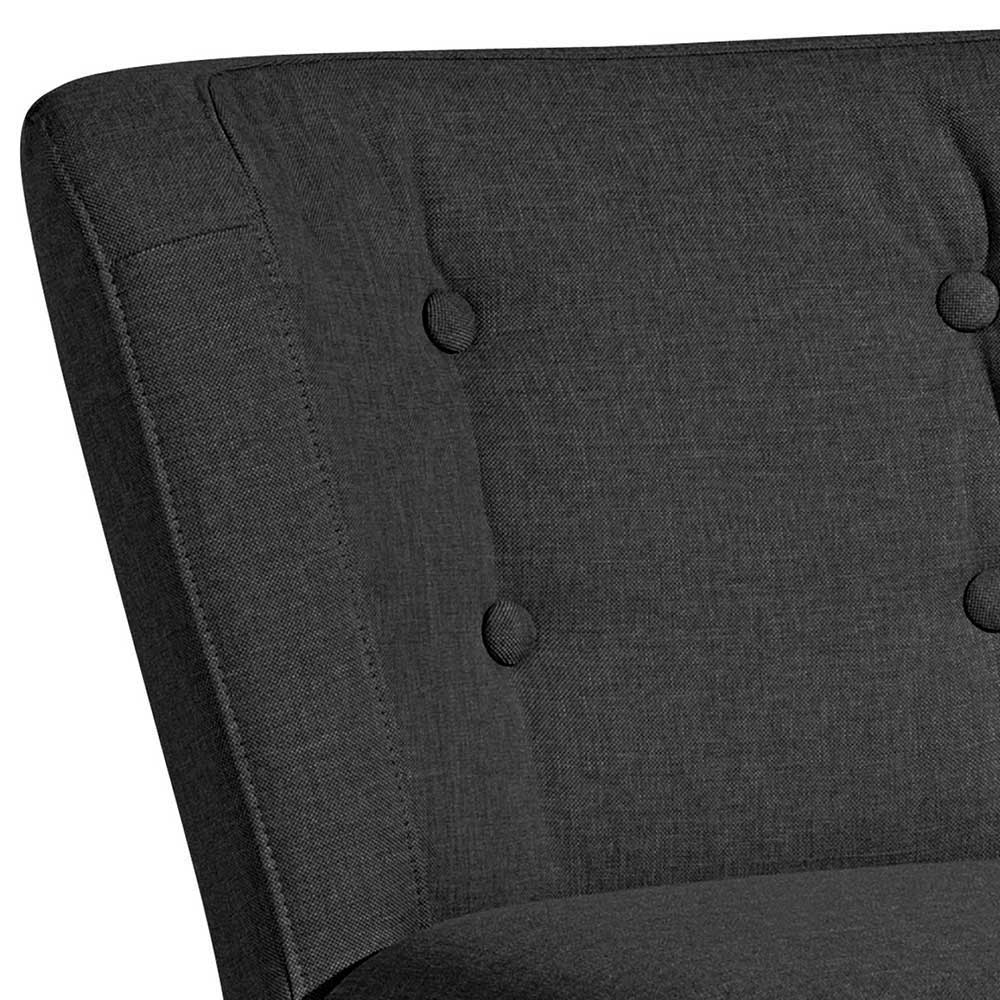 Lounge Sessel in Schwarz Stoff - Adaliz
