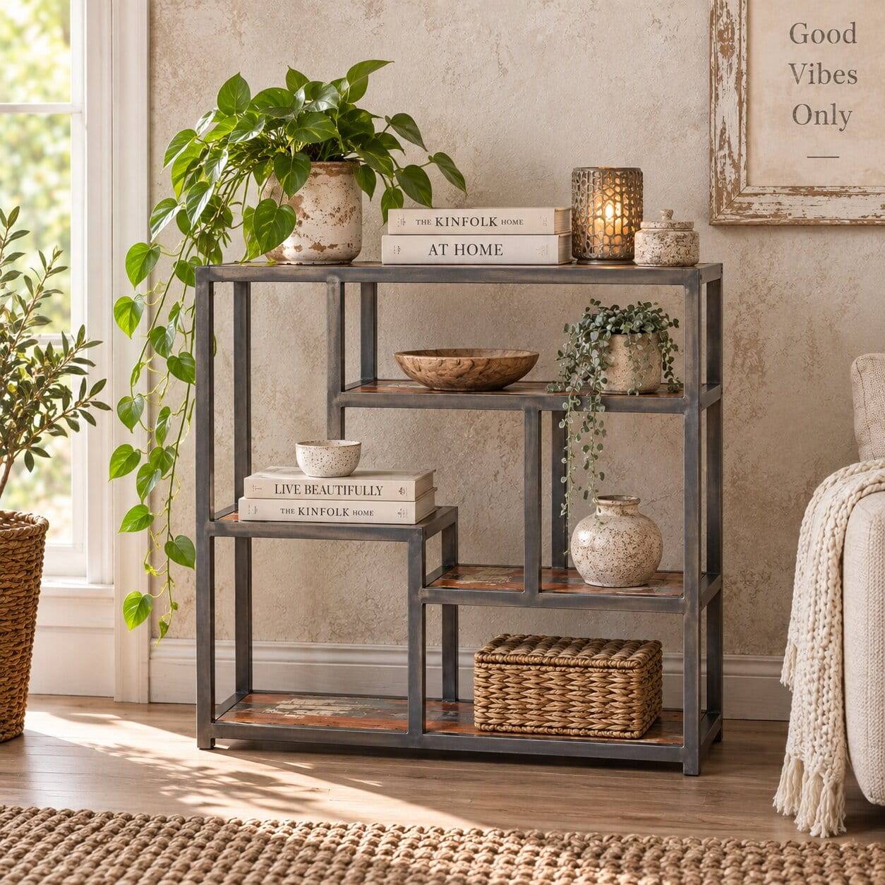 Shabby Chic Wandregal aus Recyclingholz - Essna