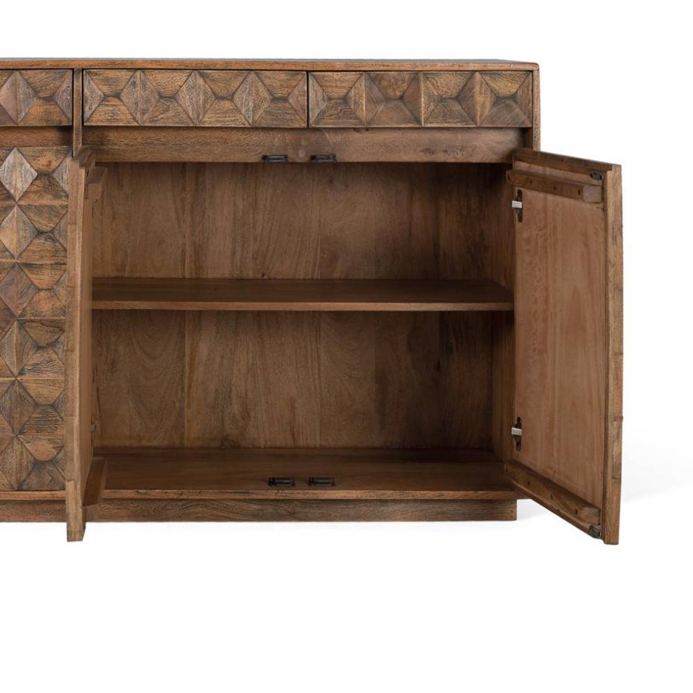 Design-Sideboard aus Mangobaum Massivholz - Arura